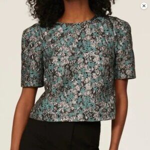 Club Monaco Metallic Brocade Top, Size 6